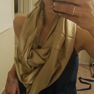 100% Viscose Beige Infinity Scarf